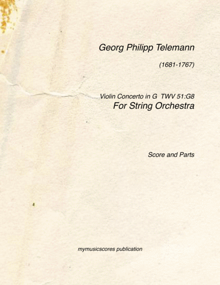 Violin Concerto In G Tvw 51 G8 Sheet Music