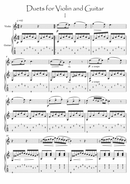 Free Sheet Music Violin Guitar Duets By Bergmiller