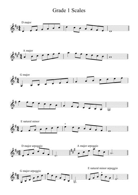 Free Sheet Music Violin Scales Grade 1 To 5