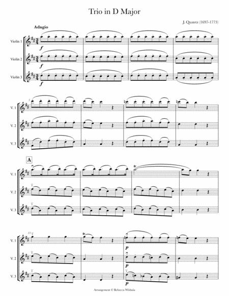 Free Sheet Music Violin Trio In D Major