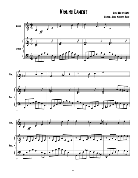 Violins Lament Sheet Music