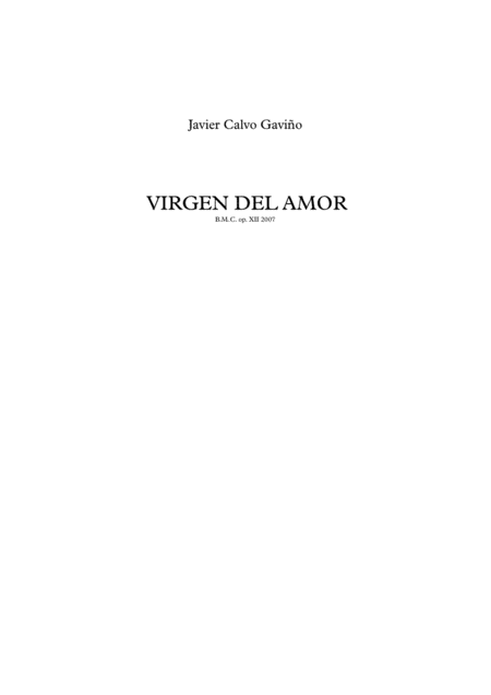 Free Sheet Music Virgen Del Amor