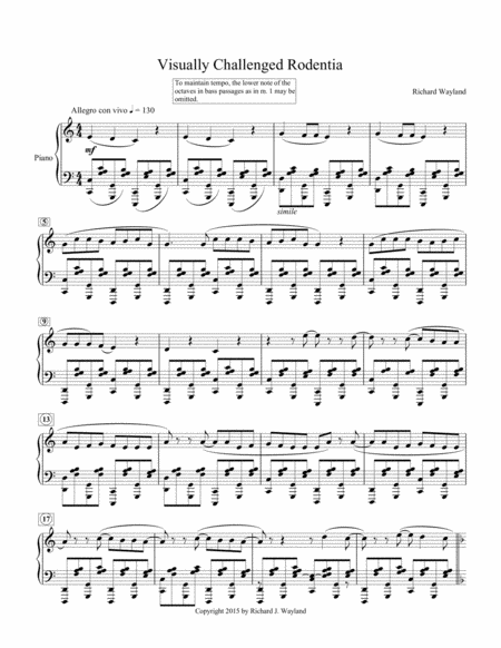 Free Sheet Music Visually Challenged Rodentia
