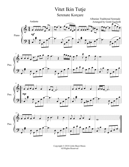 Vitet Ikin Tutje Piano Solo Sheet Music