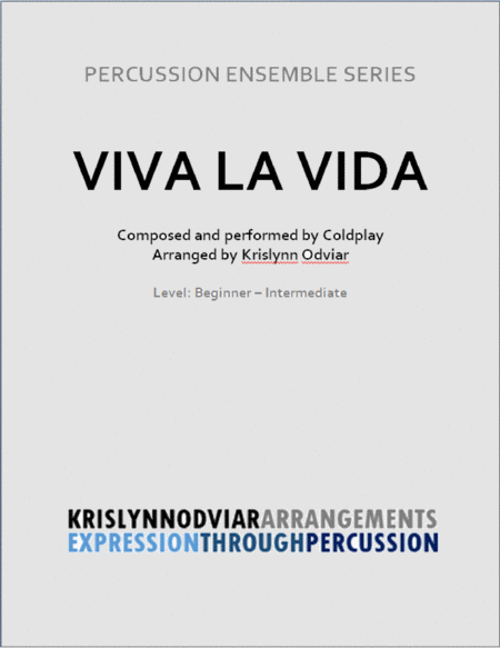 Free Sheet Music Viva La Vida For Percussion Ensemble