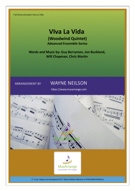 Free Sheet Music Viva La Vida For Woodwind Quintet