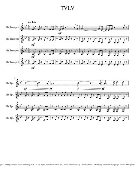 Free Sheet Music Viva La Vida Trumpet Quartet