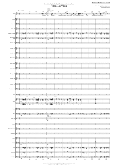 Viva La Vida Voice And Pops Orchestra Or Big Band Key Of Ab Or G Sheet Music