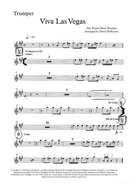 Free Sheet Music Viva Las Vegas Male Vocal With Small Band 4 Horns Key Of G