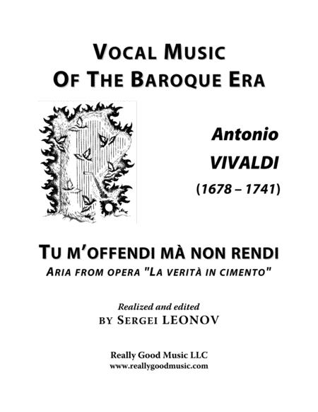 Free Sheet Music Vivaldi Antonio Tu M Offendi M Non Rendi An Aria From The Opera La Verit In Cimento Arranged For Voice And Piano G Minor