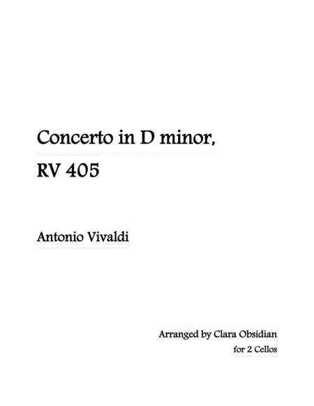 Vivaldi Cello Concerto In D Minor Rv405 Arranged For 2 Cellos Sheet Music