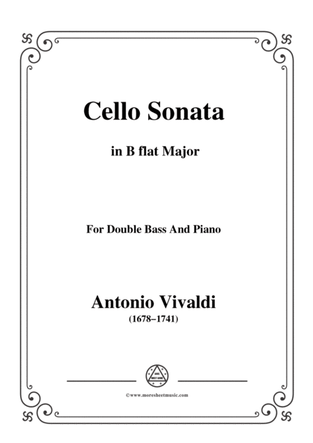 Free Sheet Music Vivaldi Cello Sonata In B Flat Major Op 14 Rv 47 From 6 Cello Sonatas Le Clerc