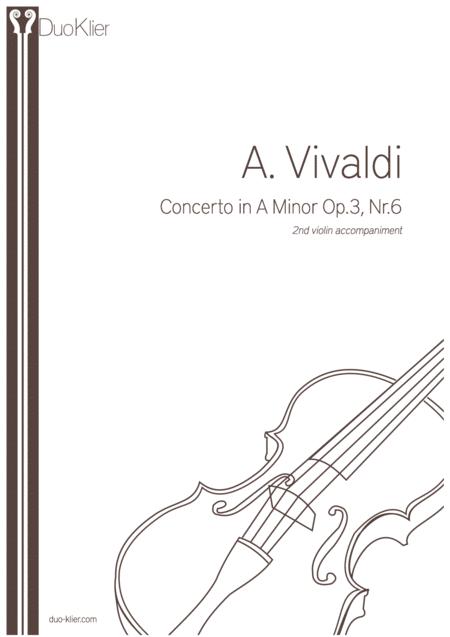 Vivaldi Concerto In A Minor Op 6 Nr3 2nd Violin Accompaniment Sheet Music