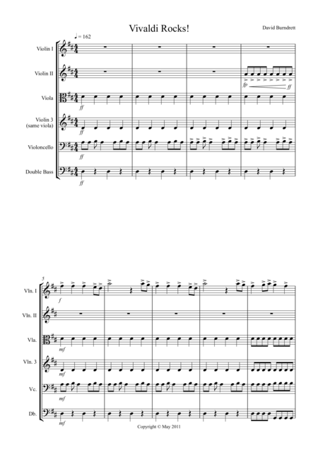Free Sheet Music Vivaldi Rocks For String Orchestra