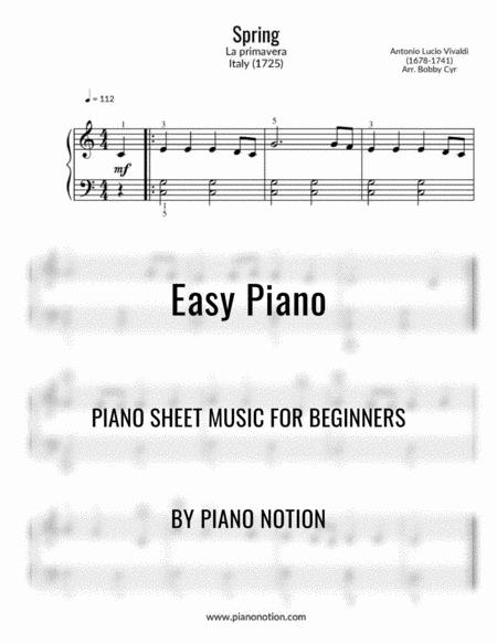 Vivaldi Spring Easy Piano Solo Sheet Music