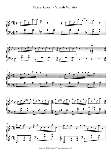 Free Sheet Music Vivaldi Variation
