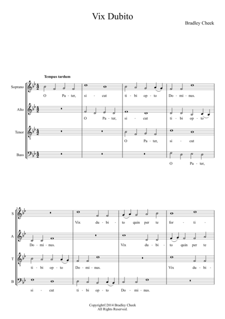 Free Sheet Music Vix Dubito