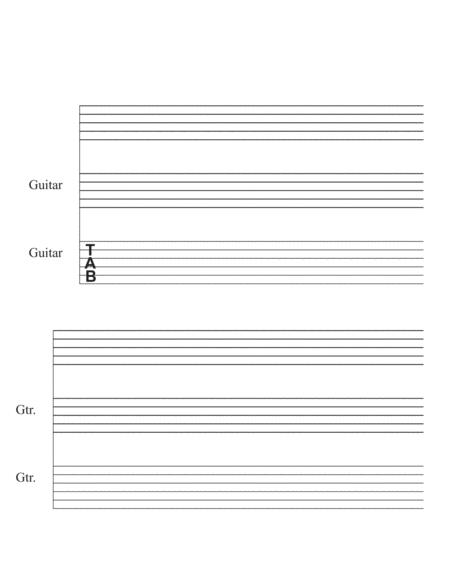 Free Sheet Music Vocal Guitar Tab Manuscript Paper