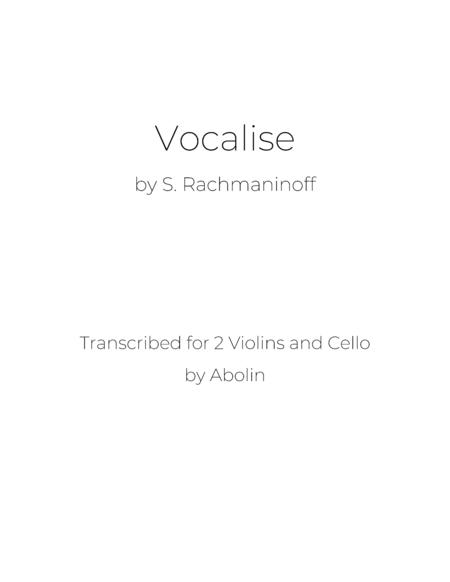 Free Sheet Music Vocalise By Rachmaninoff Arr For 2 Violins And Cello