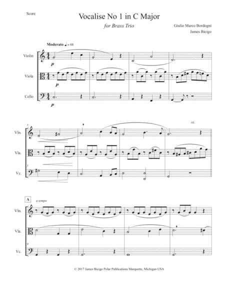 Vocalise No 1 In C Major Sheet Music