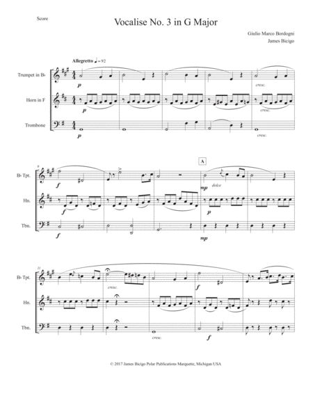 Vocalise No 3 In G Major Sheet Music