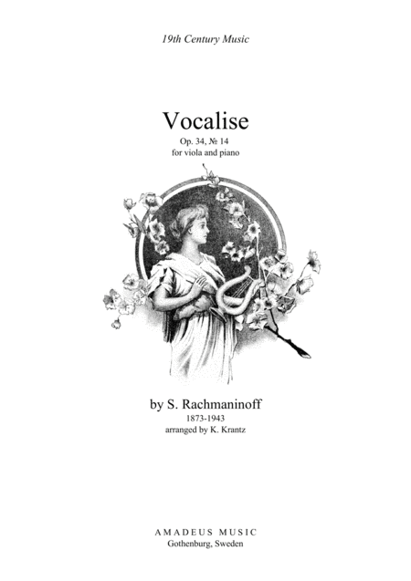 Vocalise Op 34 For Viola And Piano Sheet Music