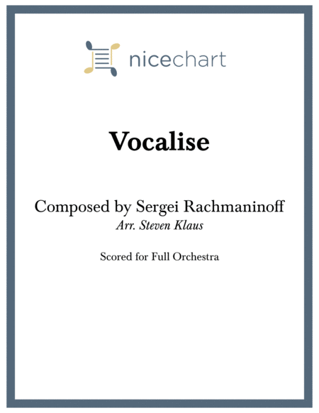 Vocalise Score Parts Sheet Music