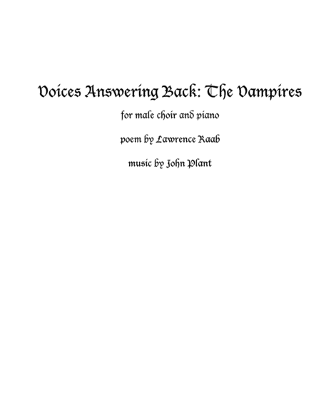 Voices Answering Back The Vampires Sheet Music