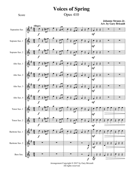 Voices Of Spring Opus 410 Sheet Music