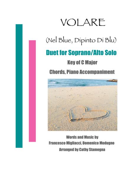 Volare Nel Blu Dipinto Di Blu Duet For Soprano Alto Solo Chords Piano Accompaniment Sheet Music