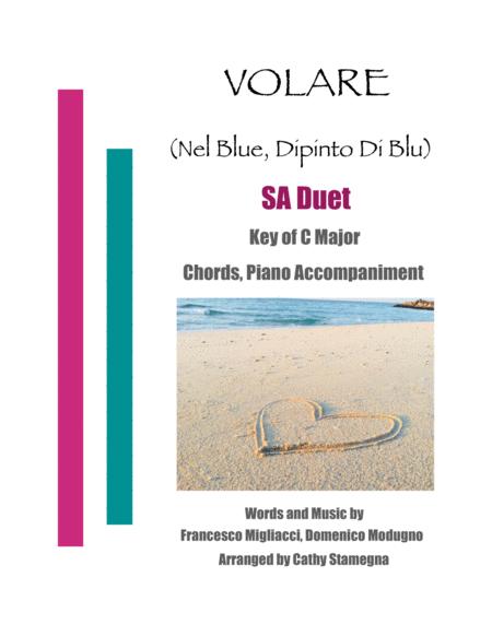 Volare Nel Blu Dipinto Di Blu Sa Duet Chords Piano Accompaniment Sheet Music