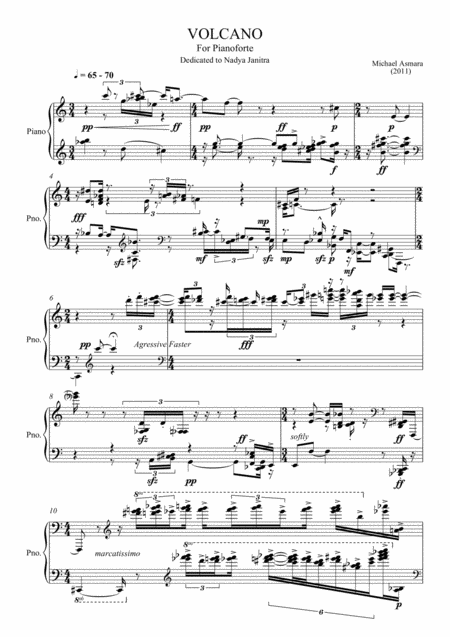 Free Sheet Music Volcano A Pieces For Solo Piano