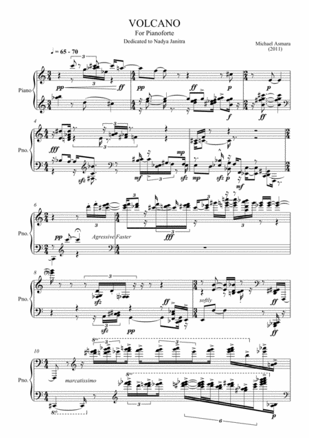 Volcano A Pieces For Solo Piano Sheet Music