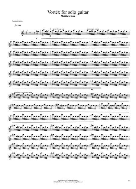 Vortex For Solo Guitar Sheet Music