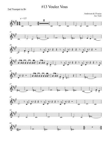 Free Sheet Music Voulez Vous 2nd Trumpet From Mamma Mia