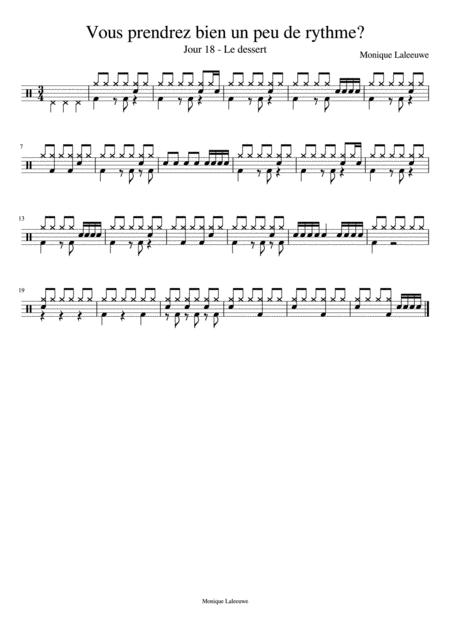 Vous Prendrez Bien Un Peu De Rythme Menu 18 Complet Et Bass Track With Drums 3 Tempi Sheet Music