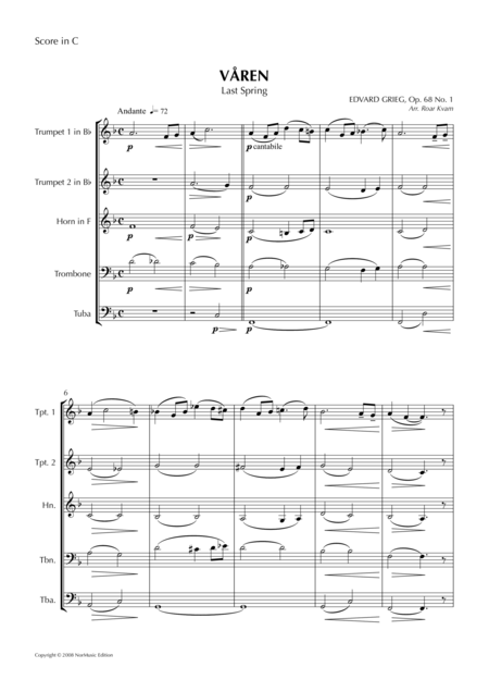 Vren Last Spring Sheet Music