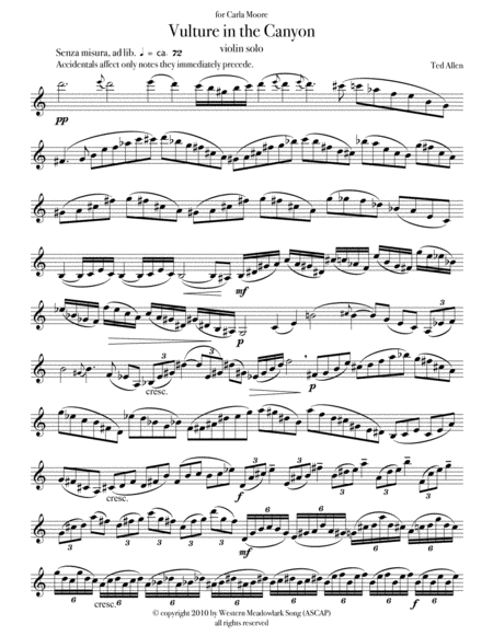 Vulture In The Canyon Solo Violin Sheet Music