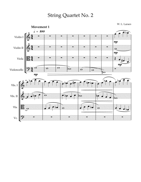 Free Sheet Music W L Larsen String Quartet No 2