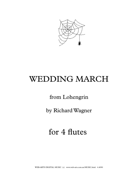 Wagner Wedding March From Lohengrin For 4 Flutes Sheet Music