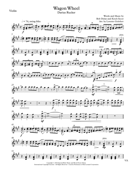 Wagon Wheel String Trio Sheet Music