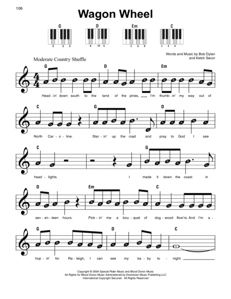 Wagon Wheel Sheet Music