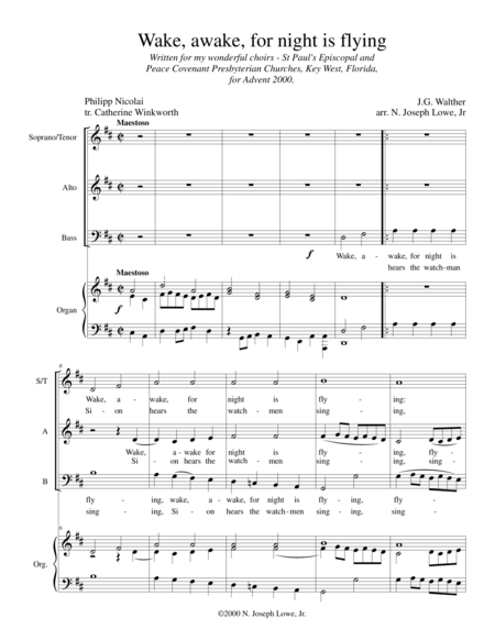 Wake Awake For Night Is Flying Sheet Music