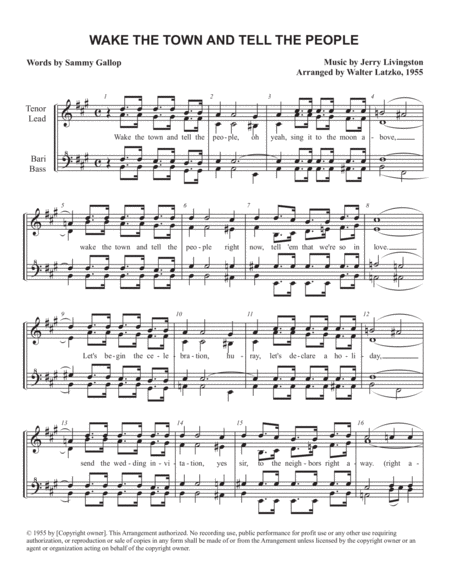 Wake The Town And Tell The People Sheet Music