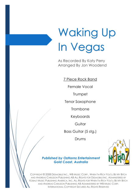 Waking Up In Vegas Sheet Music