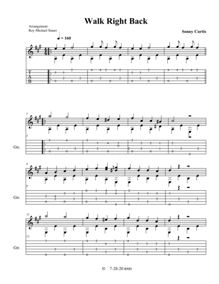 Walk Right Back Sheet Music