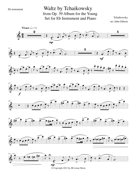 Free Sheet Music Waltz From Album For The Young For Alto Sax And Piano