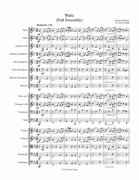 Free Sheet Music Waltz Full Ensemble