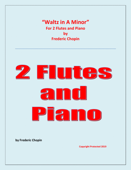 Waltz In A Minor Chopin 2 Flutes And Piano Chamber Music Sheet Music