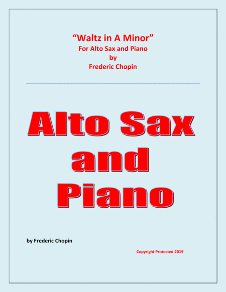 Free Sheet Music Waltz In A Minor Chopin Alto Saxophone And Piano Chamber Music